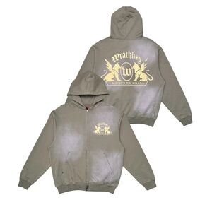 Wrathboy Maison De Wrath Lt Beige Zip Up Hoodie Sweatshirt Size Medium (NWT)